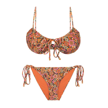 Product Front: Rio De Sol Two Piece Swimwear Set Bouquet Balconet-Tie Ibiza-Comfy