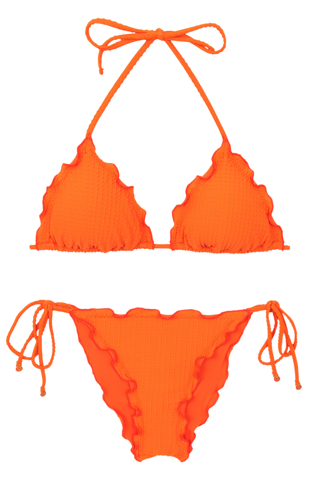 Product Front: Rio De Sol Two Piece Swimwear Set Dots-Orange Frufru