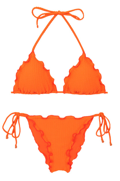 Product Front: Rio De Sol Two Piece Swimwear Set Dots-Orange Frufru