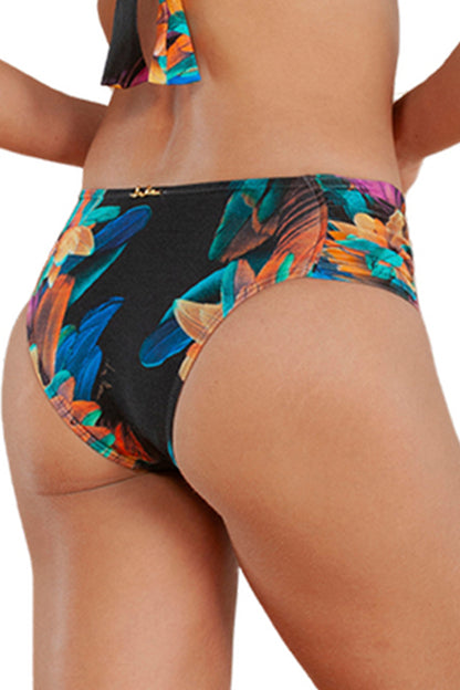 Image 04: Lua Morena Bikini Bottoms Bottom Drapeada Larga Brinco Preto