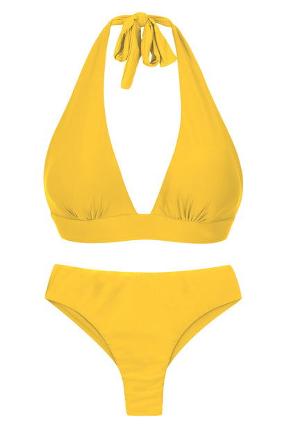 Product Front: Rio De Sol Two Piece Swimwear Set Sunflower Halter-Cos Ciao