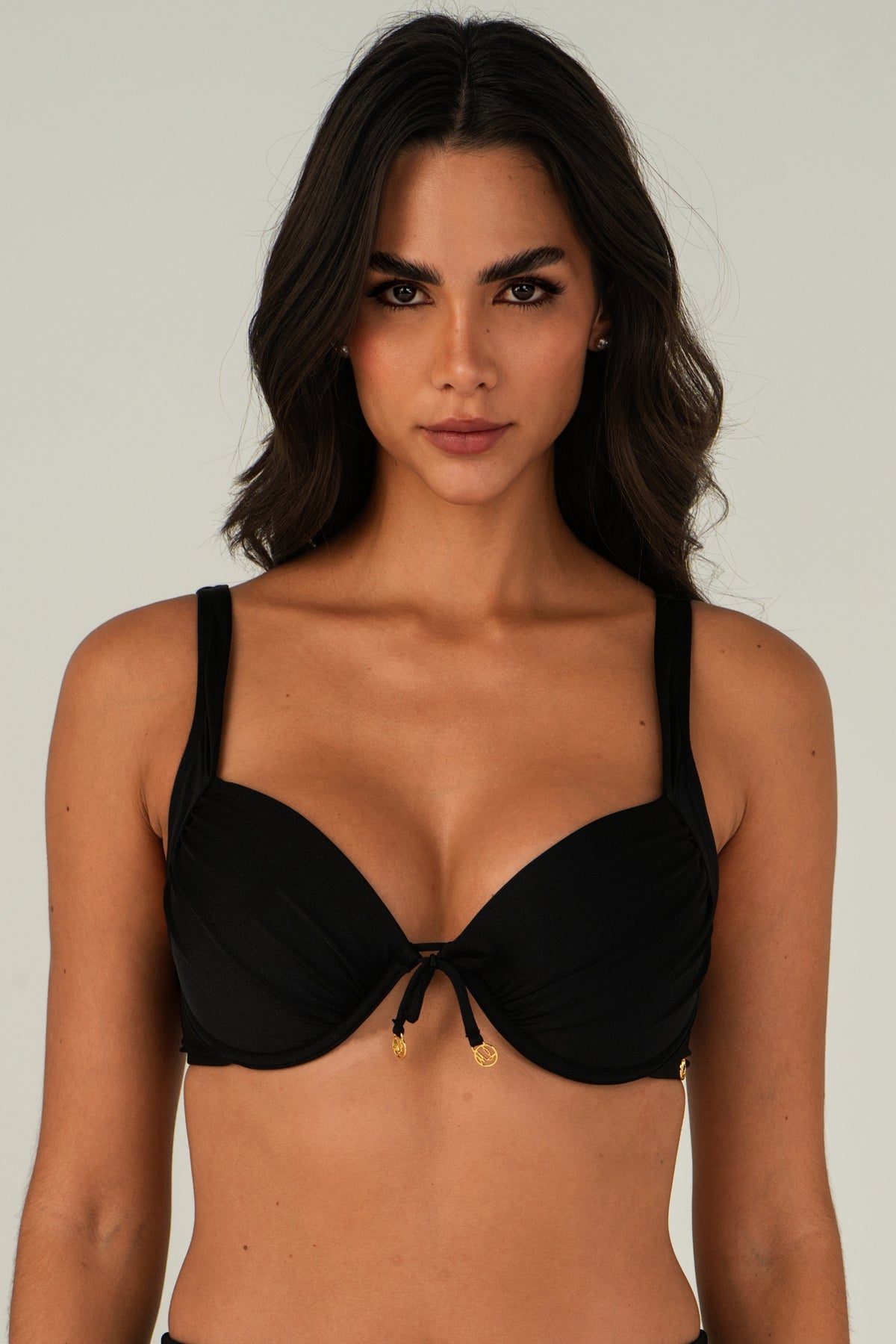Gallery: Lua Morena Bikini Tops Top Preto Meia-Taca-Larga
