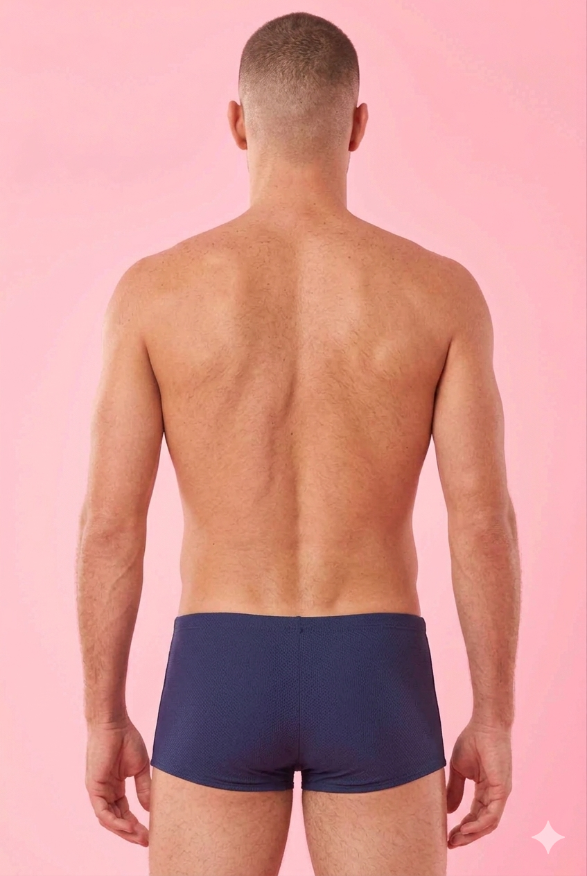 Model Back: Blueman Swim Trunks Sunga Army Lisa Azul Marinho