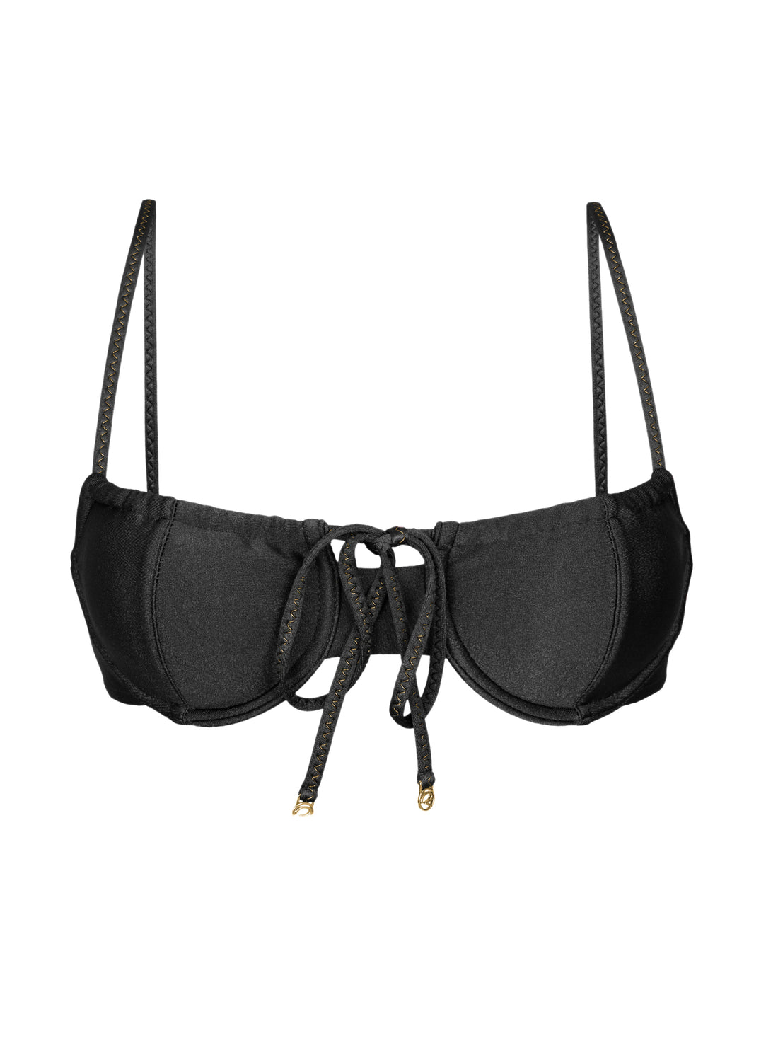 Product Front: Rio De Sol Bikini Tops Top Shimmer-Black Balconet-Tie