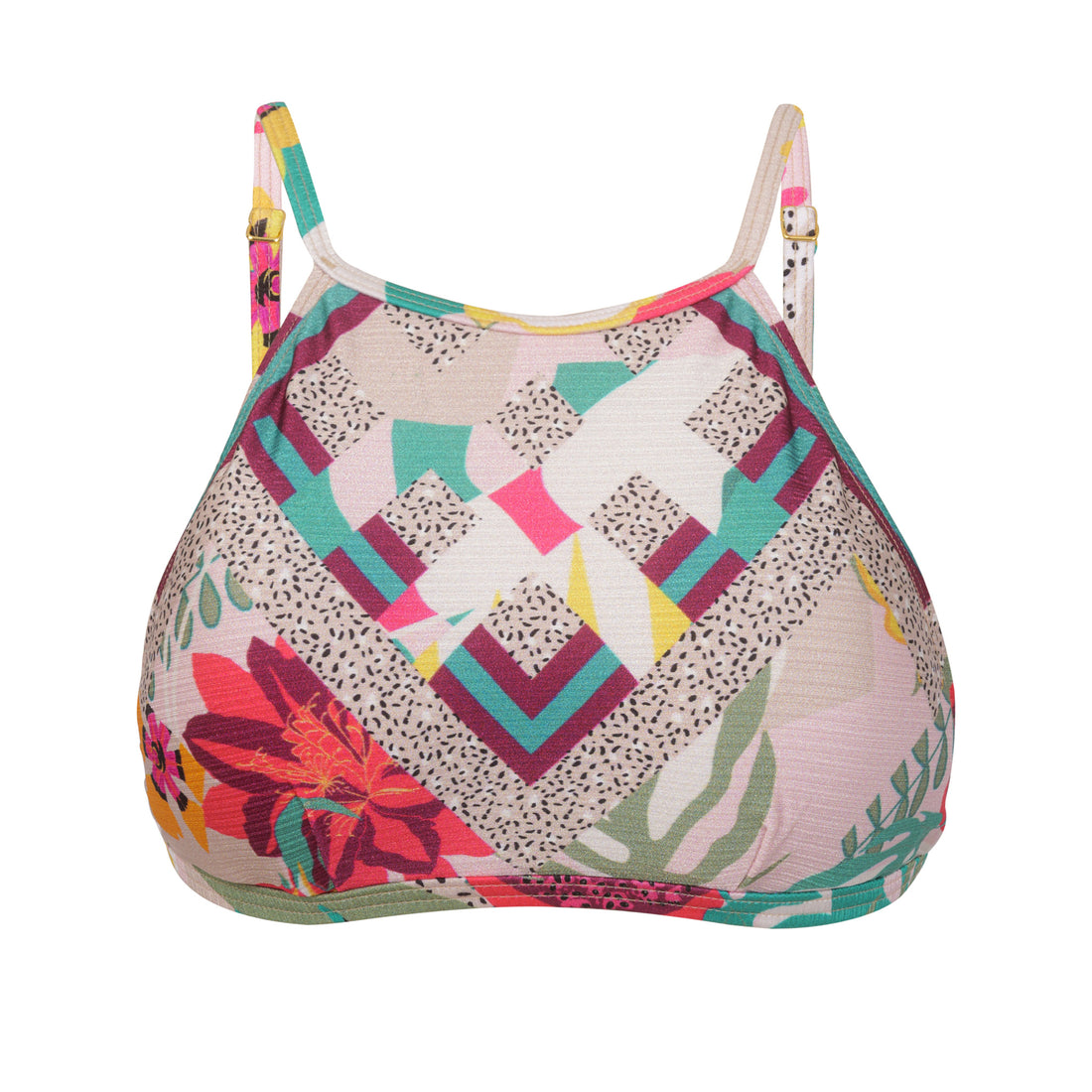 Model Front: Lua Morena Bikini Tops Top Cropped Ripple Pitaia Do Cerrado