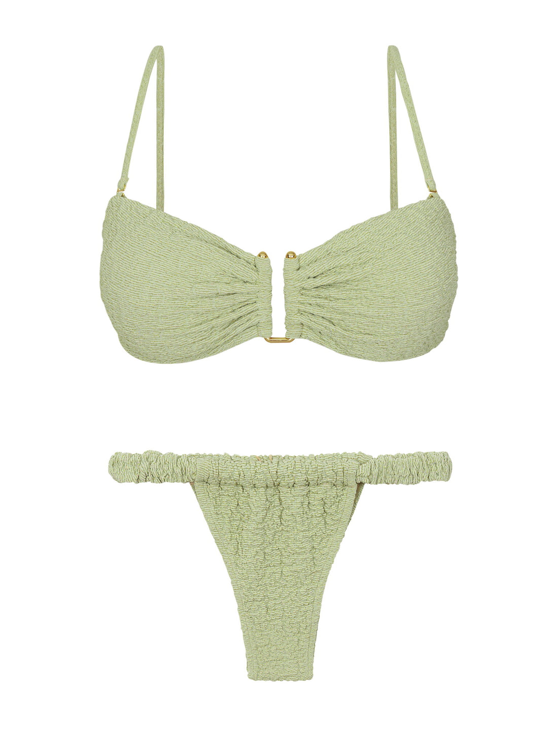 Product Front: Rio De Sol Two Piece Swimwear Set Brisa-Pistache Sara Eden