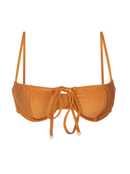 Product Front: Rio De Sol Bikini Tops Top Shimmer-Nocciola Balconet-Tie