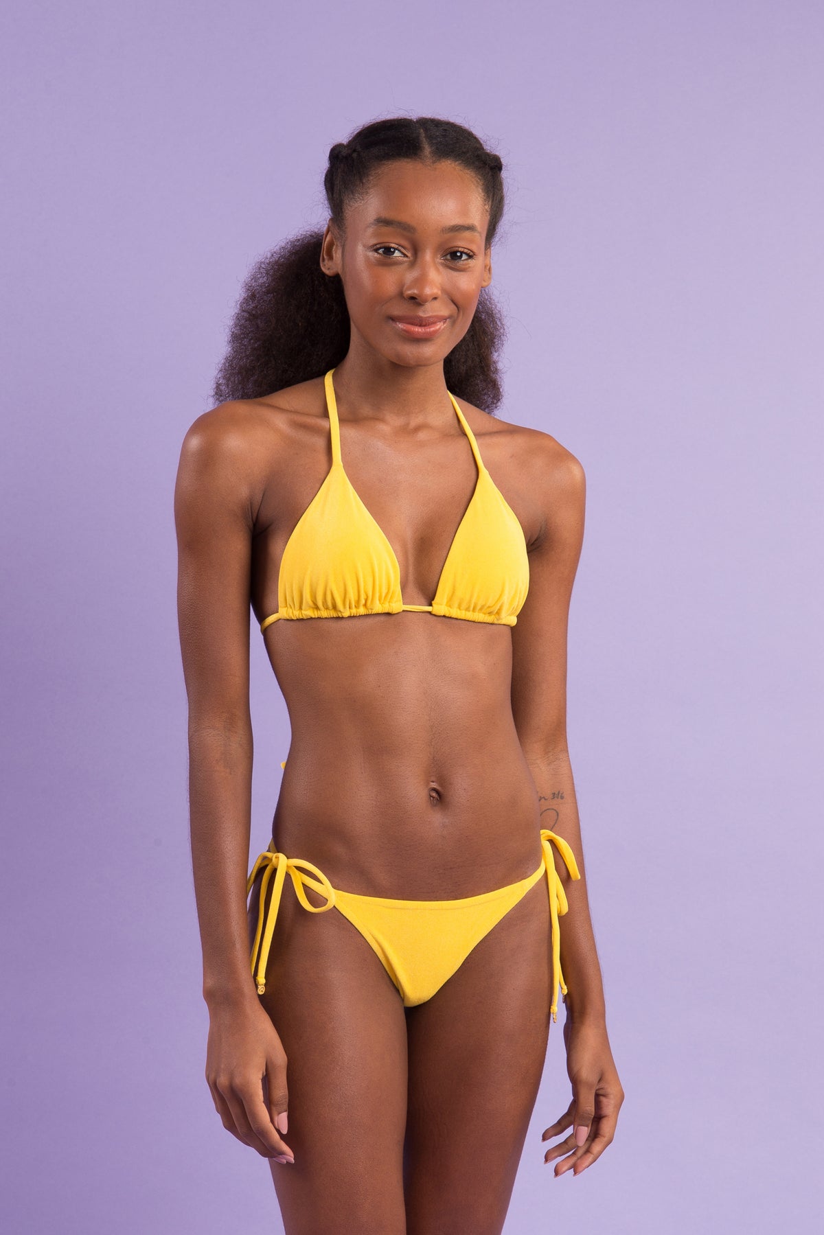 Image 10: Rio De Sol Two Piece Swimwear Set Malibu-Yellow Tri-Inv Cheeky-Tie