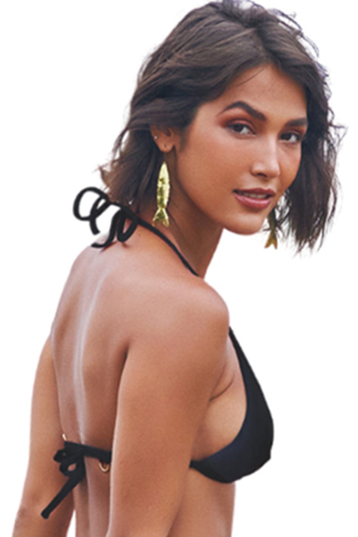 Image 04: Lua Morena Bikini Tops Top Triangulo Liso Preto