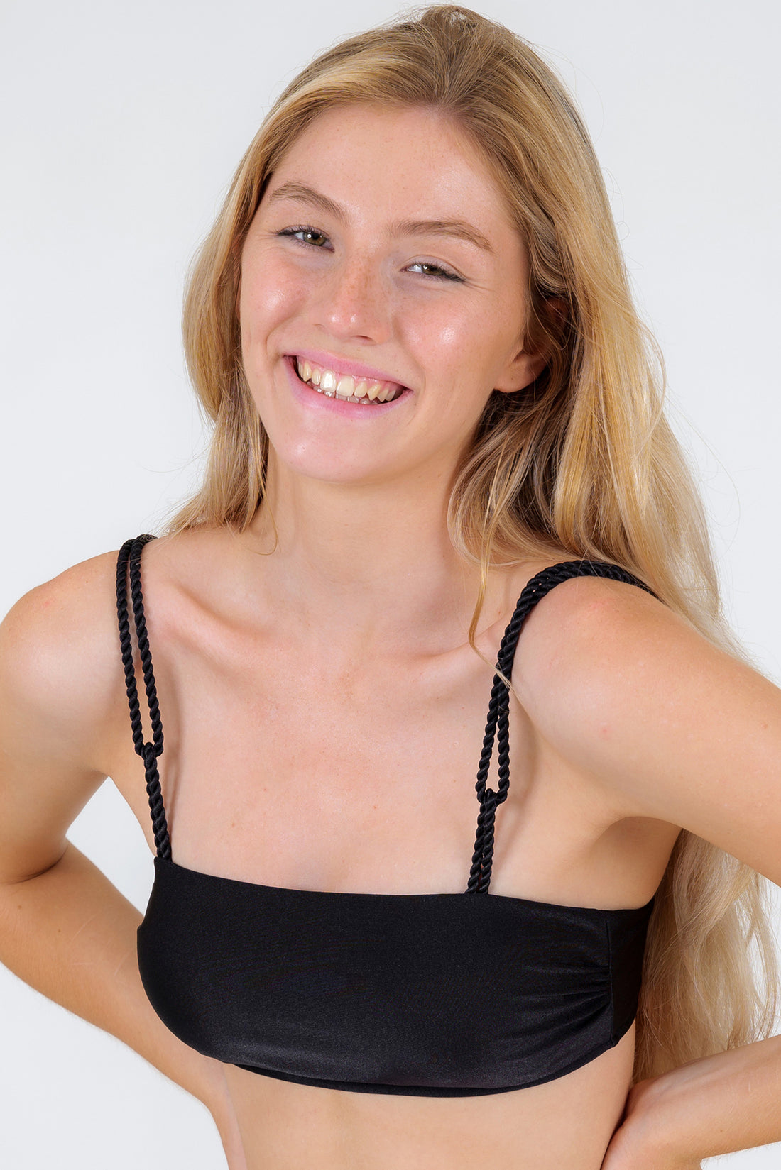 Gallery: Rio De Sol Bikini Tops Top Shimmer-Black Bandeau-Reto