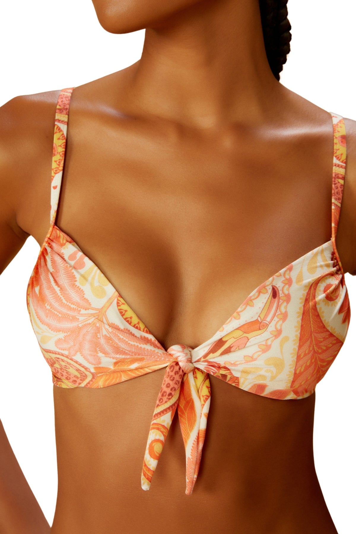 Image 06: Blueman Bikini Tops Top Florest-Salmao Bardot