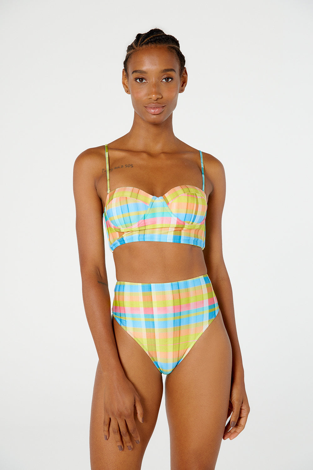Model Front: Blueman Bikini Bottoms Bottom Laise Hot Xadrez Candy
