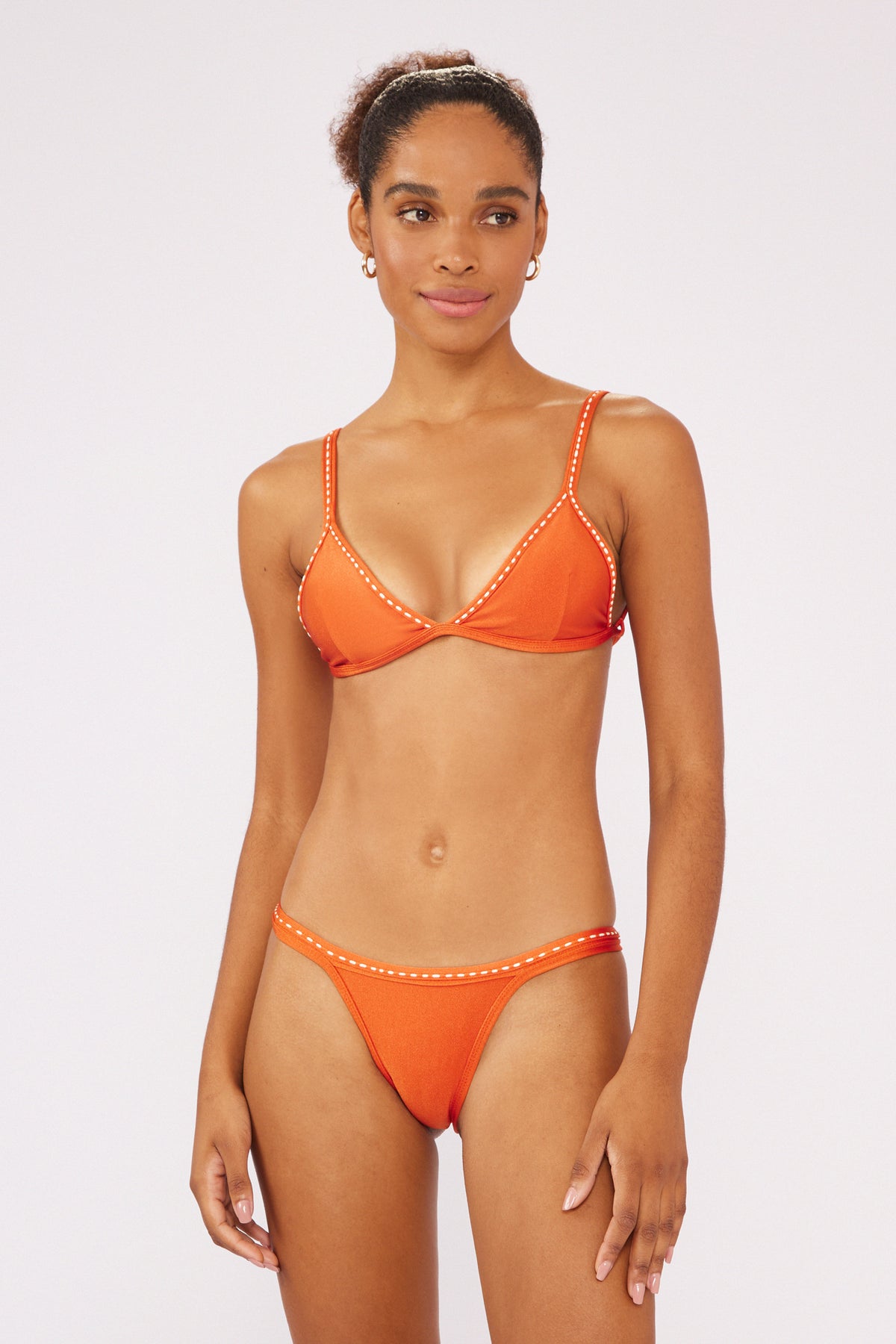 Model Front: Blueman Two Piece Swimwear Set Laranja Dance-Pesponto