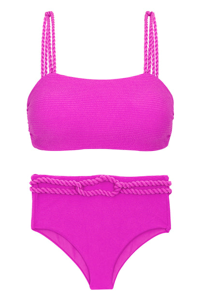 Product Front: Rio De Sol Two Piece Swimwear Set St-Tpz-Pink Reto Hotpant-High