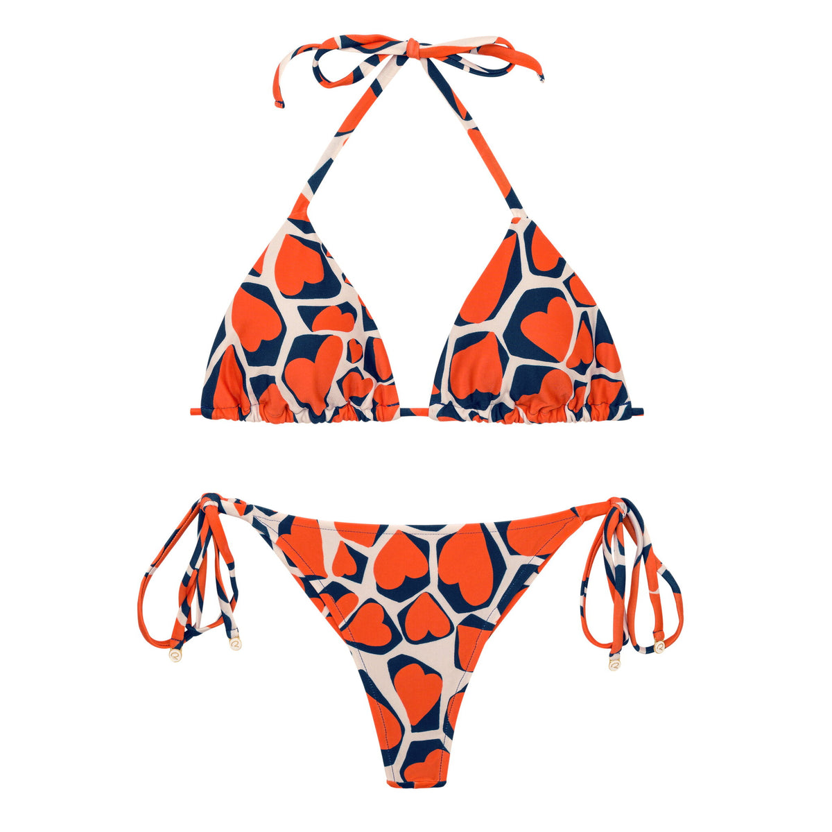 Product Front: Rio De Sol Two Piece Swimwear Set Amore-Red Tri-Inv Cheeky-Tie