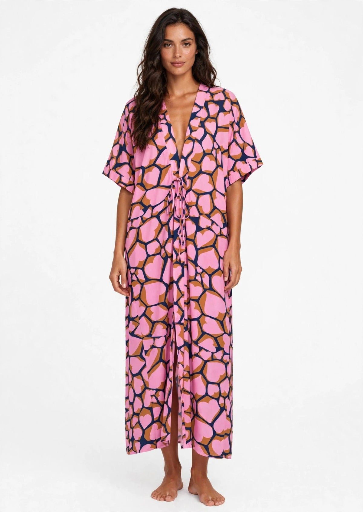 Model Front: Rio De Sol Maxi Dresses Amore-Pink Long Dress