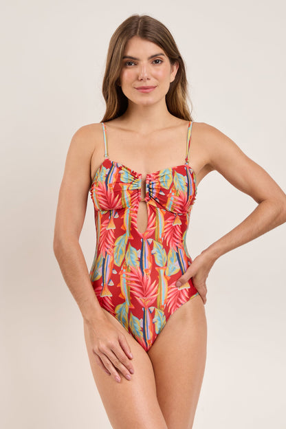 Model Front: Rio De Sol One Piece Swimsuits Sea-Bloom Sara-Op
