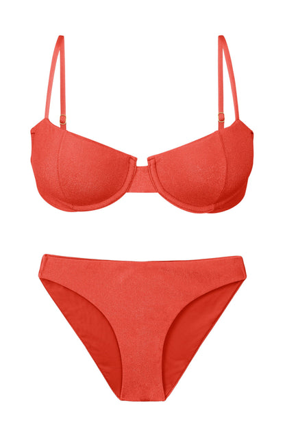 Product Front: Rio De Sol Two Piece Swimwear Set Malibu-Chili Balconet Essential-Comfy