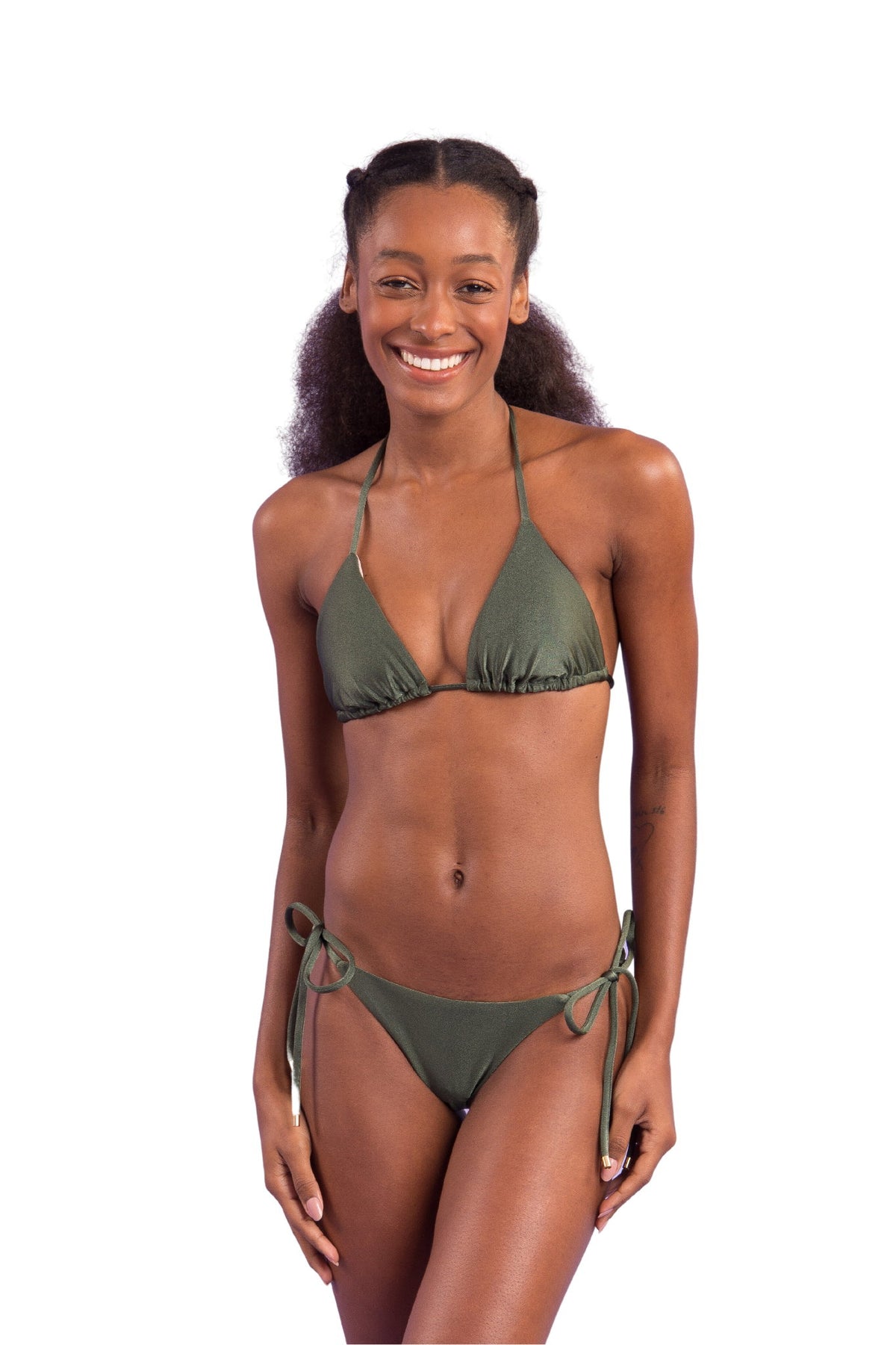 Model Front: Rio De Sol Two Piece Swimwear Set Croco Tri-Inv Cheeky-Tie