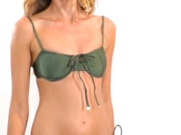 Video: Rio De Sol Bikini Bottoms Bottom Shimmer-Croco Cheeky-Tie-Gold